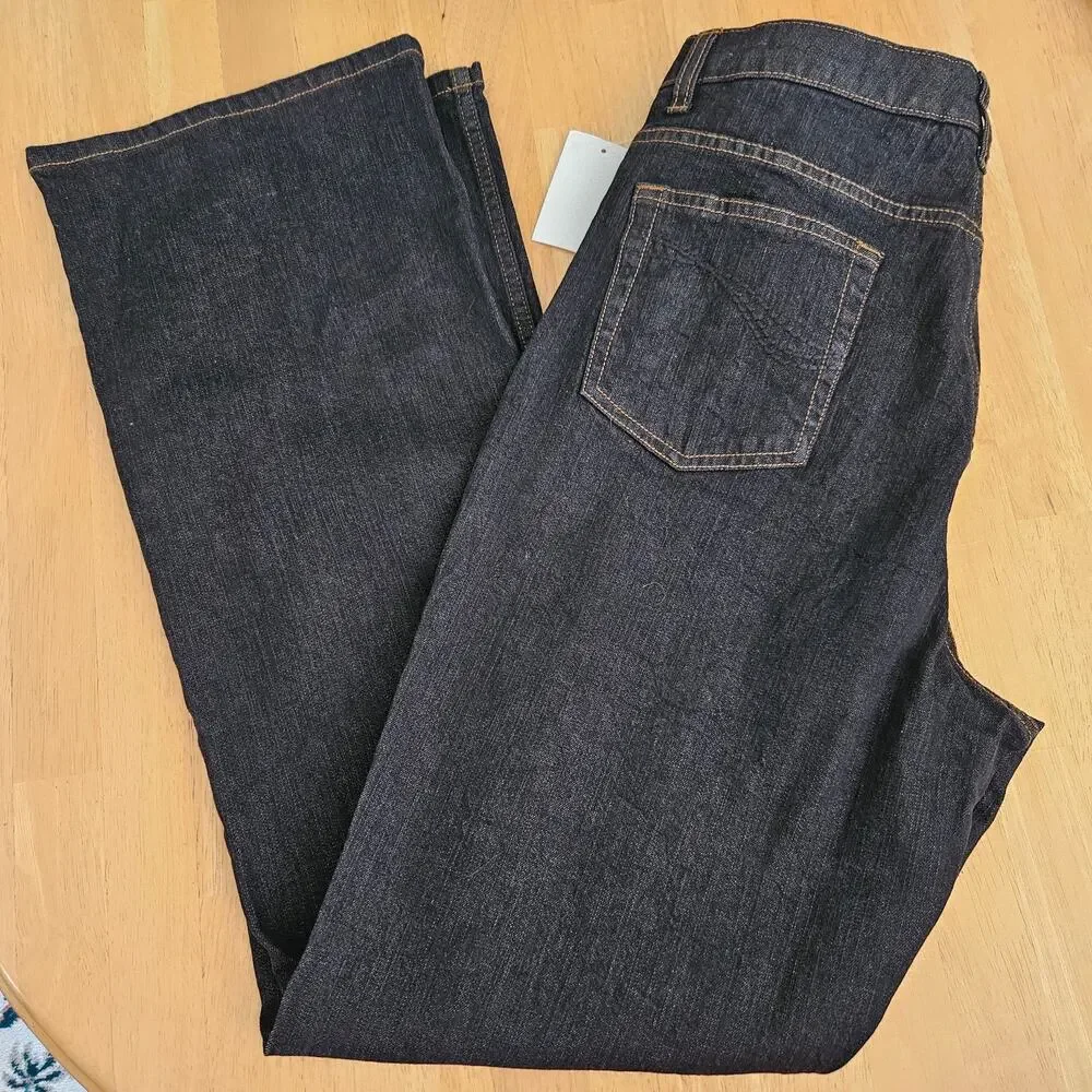 Denim & Co. How Fitting Slimming Boot Cut Stretch Jeans Sz 14 NWT Black